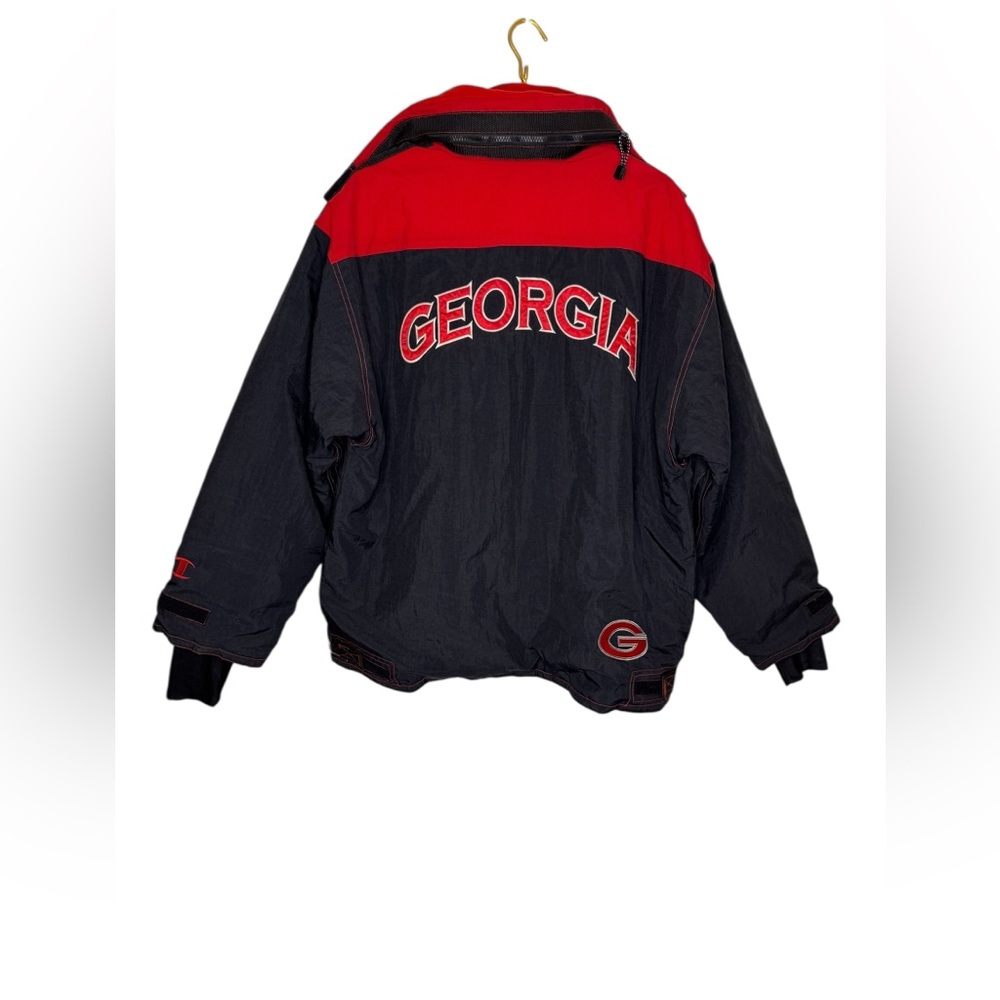 🐾 Champion Georgia Bulldogs Jacket XL Red & Black Vintage 90s Puff Coat 🏈